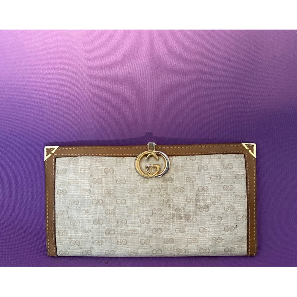 Gucci Brown Small G Logo Print Coated Canvas